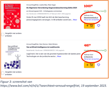 Figuur 3- screenshot van https-www.bol.comnlnls?searchtext=arnoud+engelfriet, 19 september 2023. 